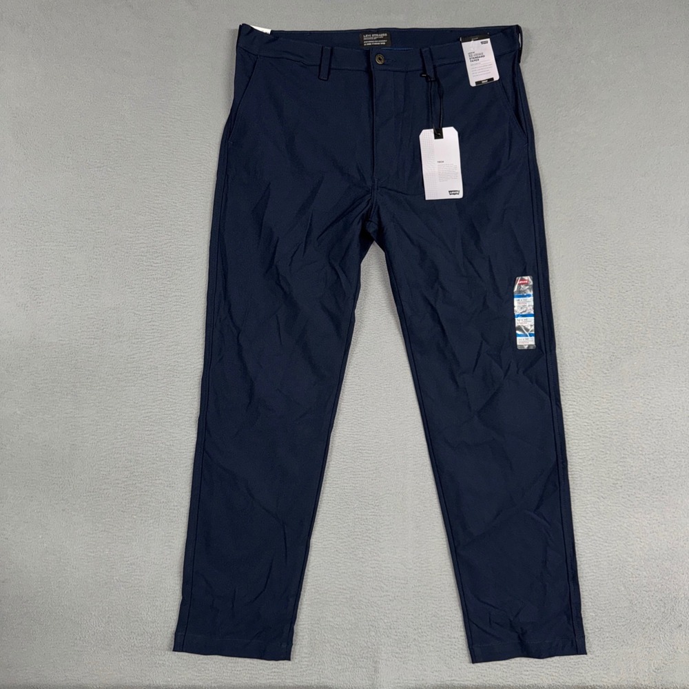 Levis Pants Mens 38x32 Navy Blue XX Chino Standard Taper Tech High Stretch New